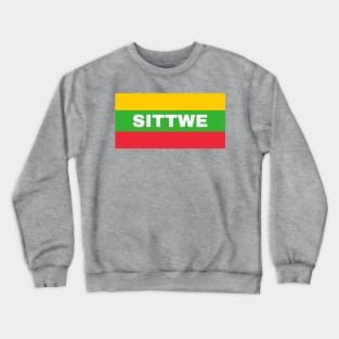 Sittwe City in Myanmar Flag Colors Crewneck Sweatshirt